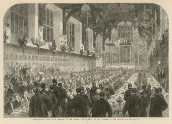 Das Bankett zu Ehren von M. Berryer in der Middle Temple Hall