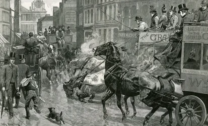 Die Schlacht der Londoner Straßen - Ludgate Hill an einem rutschigen Tag