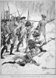 Die Niederlage und der Tod von General Edward Braddock im Indianerhinterhalt