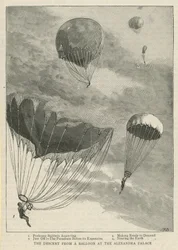 Der Abstieg von einem Ballon im Alexandra Palace