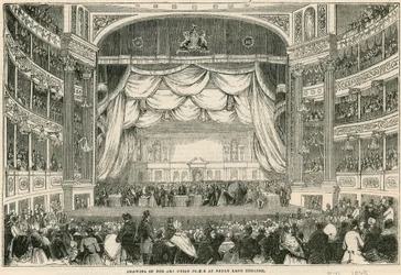Die Ziehung der Art Union Preise im Drury Lane Theatre im Jahr 1843