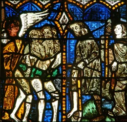 Das Ostfenster mit der Vertreibung von Adam und Eva aus Eden