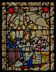 Das Ostfenster, das die Stifter - Familie Garnysh darstellt