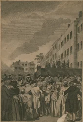 Die Hinrichtung der Rebellenlords auf Tower Hill (Gravur)