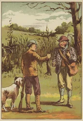 Der erste Abschuss (farbiger Stich)