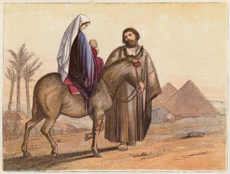 Die Flucht nach Ägypten (Farblithografie)