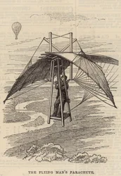 Der Fallschirm des fliegenden Mannes