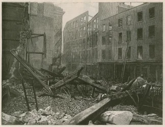 Das große Feuer im Old Bailey, London
