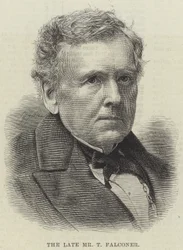 Der verstorbene Herr T. Falconer (Stich)