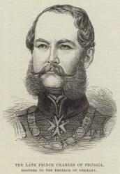 Der verstorbene Prinz Karl von Preußen, Bruder des Kaisers von Deutschland (Gravur)