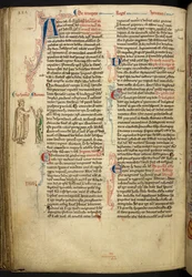 Die Hochzeit von Heinrich III. und Eleonore von Provence aus der Historia Anglorum, Matthew Paris, MS Royal 14 CVII, f. 124.v, ca. 1250-59