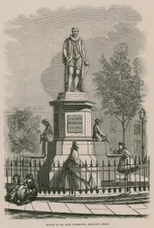 Die Statue von Sir Hugh Myddleton am Islington Green