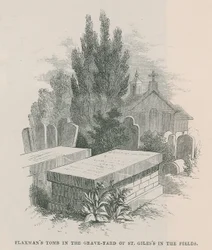 Das Grab von John Flaxman auf dem Friedhof von St Giles in the Fields