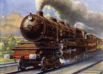 Der Zug, der von Boulogne nach Paris fährt (Lithografie)