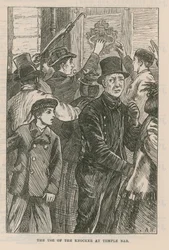 Die Verwendung des Türklopfers am Temple Bar