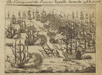 Der Sieg über die berühmte spanische Armada, 1588