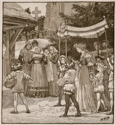 Die Hochzeit von Jack of Newbury: der Brautzug, Illustration aus Cassells Illustrierter Geschichte Englands
