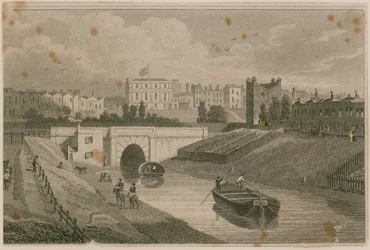 Der westliche Eingang zum Regents Canal Tunnel, Islington, London