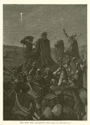 Die Weisen folgen dem Stern, Matthäus II, 9 (Gravur)