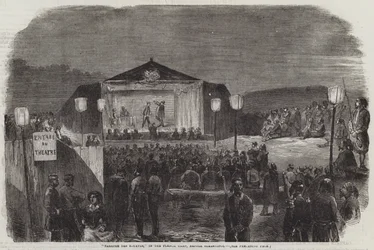 "Theatre des Zouaves" im französischen Lager vor Sewastopol (Gravur)