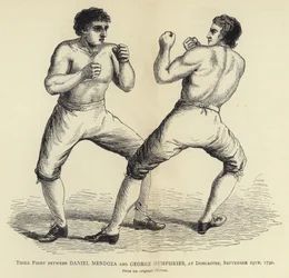 Dritter Kampf zwischen Daniel Mendoza und George Humphries, in Doncaster, 29. September 1790, nach einem Originalbild