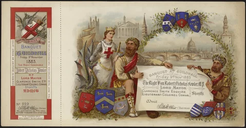 Eintrittskarte zu einem Bankett in der Guildhall