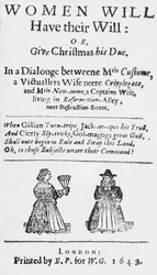 Titelseite für Frauen werden ihren Willen haben: oder Gebt Weihnachten sein Recht, veröffentlicht 1648