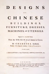 Titelseite zu Designs of Chinese Buildings, Furniture, Dresses, Machines & Utensils, 1757