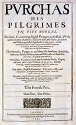 Titelseite von Purchas his Pilgrimes von Samuel Purchas, veröffentlicht 1625