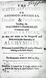 Titelseite zu The Sceptical Chymist von Robert Boyle, 1661