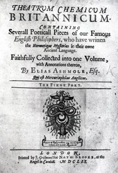 Titelblatt zu Theatrum Chemicum Britannicum von Elias Ashmole, 1652