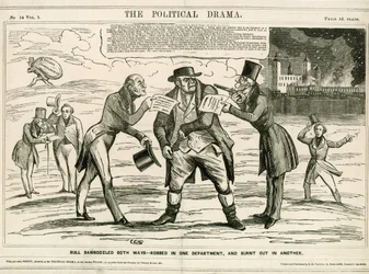 Brand des Tower of London, 1841. Karikatur