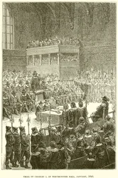 Prozess gegen Karl I. in der Westminster Hall, Januar 1649