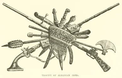 Trophäe albanischer Waffen