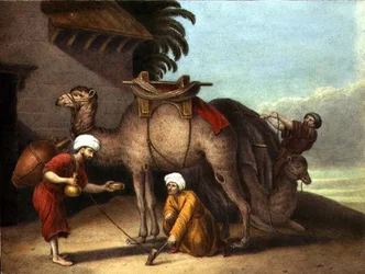 Zwei Kamele mit Begleitern, ca. 1825