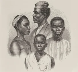Typen von der Loango-Küste, aus Die Geschichte der Menschheit, Bd.III, von Prof. Friedrich Ratzel, 1898