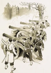 Unbekannte Soldaten mit Kanonen