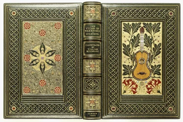 Obere und untere Einbände mit Gitarren- und Blumendesigns, 1843