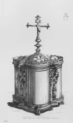 Victoria und Albert Museum: Chrisamgefäß in Silber teilvergoldet, Deutsch, um 1490