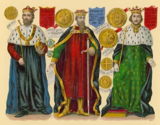 Viktorianischer Ausschnitt: König Edward II., König Edward III., König Richard II.