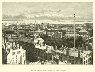 Ansicht von Boston, Massachusetts vom State House