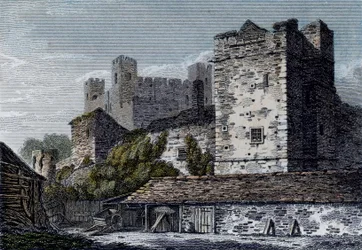 Ansicht von Rochester Castle, Kent, um 1830