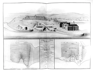 Ansicht der Werft in Plymouth, 1608