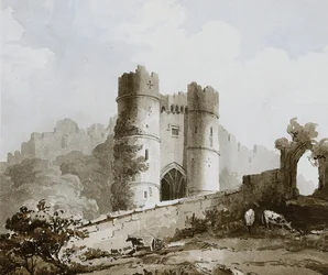 Ansicht des Tors von Carisbrooke Castle, Isle of Wight