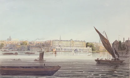 Ansicht der Flussfront des neuen Somerset House, von Bankside, 1796