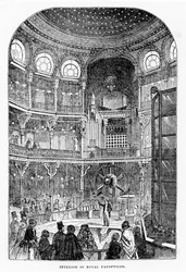 Ansicht des Royal Panopticon of Science and Art, ca. 1855