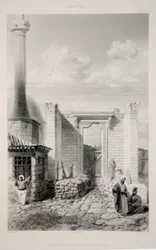 Ansicht des Tempels des Augustus, veröffentlicht 1863, Lithographie