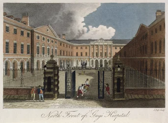 Ansicht der Nordfront des Guys Hospital, Southwark, um 1800