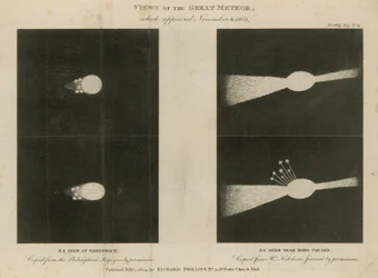 Ansichten des großen Meteors