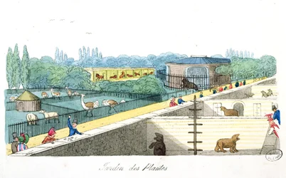 Besucher im Jardin de Plantes, Paris, aus De Paris a Douvres von Roger Bookem, 1822